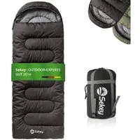 Sekey Deckenschlafsack 3 Jahreszeiten Schlafsack 220x80 cm 10–20°C Deckenform mit Kapuze, 2-in-1 Schlafsack & Decke – Atmungsaktiv, wasserabweisend