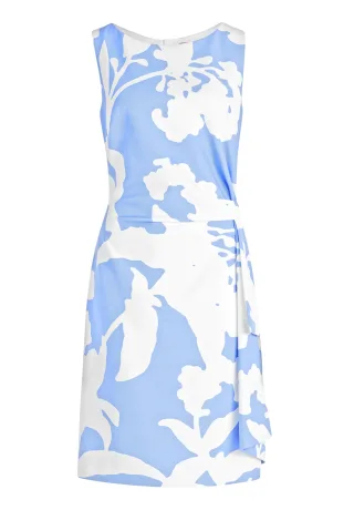 Vera Mont - Cocktailkleid blau/weiß - Gr. - 42