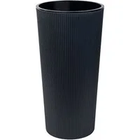 KONZEPT Blumentopf mit Einsatz Hoch 75cm für Außenbereich, wetterfest, mit Rillenstruktur, Modernes Design, UV-beständig, Vielseitigkeit, bruchfest