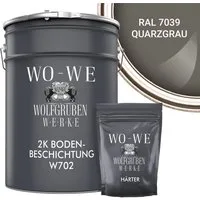 WO-WE Bodenversiegelung 2K Garagenfarbe Bodenbeschichtung W702, 2,5-20Kg, Seidenglänzend, Epoxidharz