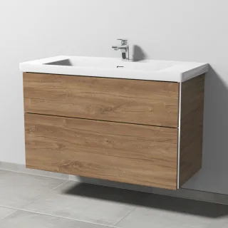 Sanipa 3way Waschtischunterbau zu Villeroy & Boch Subway 3.0 Waschtisch mit 2 Auszügen, Eiche-Kansas BR84959