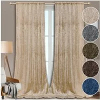 Rosnek Vorhang Luxuriöser, geblümter Samt, für Wohnzimmer Schlafzimmer Deko (2 St), Stangendurchzug, verdunkelnd, H×B: 183×132,213×132,244×132,274×132,304×132