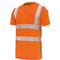 vizwell Warnschutz-Shirt Warnschutz T-Shirt Arbeitsshirt mit UV Schutz angenehmes Tragegefühl und UPF 50+ Sonnenschutz