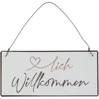 Ib Laursen Metallschild Ib Laursen - Schild Blechschild Metallschild "Herzlich Willkommen"