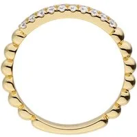 JOBO Fingerring Ring Kugeln, 925 Silber vergoldet mit 20 Zirkonia