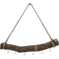 Spetebo Hängedekoration Holzast massiv zum Hängen mit 6 Haken zum Dekorieren - 56 cm (Stück, 1 St., 1), gewicht ca. 1,2 kg