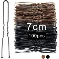 LuxusKollektion Haarnadeln Haarnadeln Schwarz Braun 100 Stück U-förmige Bobby Pins 7cm