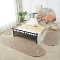 Bruno Banani Hochflor-Bettumrandung Dana Teppich, Kundenliebling, Höhe 30 mm, (3-tlg), unifarben, Mikrofaser, pflegeleicht, Bettvorleger, Schlafzimmer