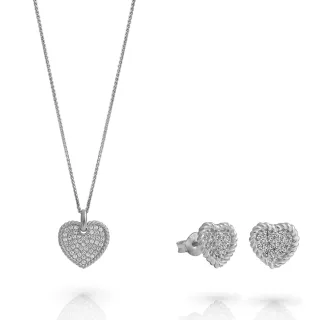 Orphelia 'Elite' Damen 925 Sterling Silber Set: Halskette + Ohrringe - Silber SET-7566