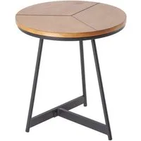 riess-ambiente Beistelltisch OAK ELEGANCE Ø45cm natur / schwarz (Einzelartikel, 1-St), Wohnzimmer · Eiche-Design · Metall · rund · Schlafzimmer