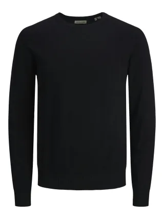 JACK&JONES - JJEEMIL KNIT CREW NECK NOOS Black - Gr. - XL