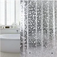 wohnTRAUM24 Duschvorhang Duschvorhang Anti-Schimmel mit Gewicht Magnet unten, 3D Steinmuster Breite 180 cm, 0.2mm Wasserdicht Antibakteriell Eva Vorhang für Dusche und Badewanne