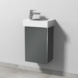 Sanipa 3way Waschtischunterbau zu Geberit iCon Waschtisch mit 1 Tür, Anthrazit-Glanz BS65779
