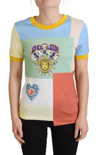 Dolce & Gabbana Multicolor Baumwolle DG Love Damen Patchwork