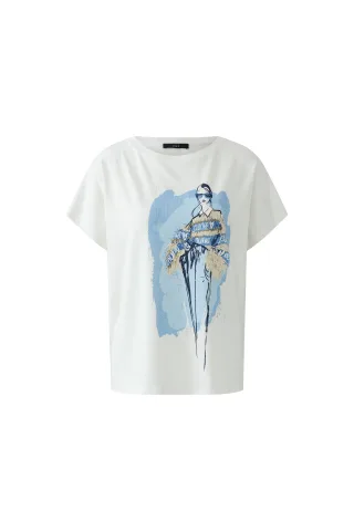 Oui - T-Shirt cloud dancer - Gr. - 38