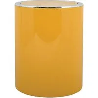 MSV Kosmetikeimer KAMAKA, eleganter Abfalleimer mit Schwingdeckel, für Küche, Bad, Büro, in angesagten Trendfarben, 6 L, gelb