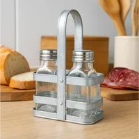 BOLTZE Salz- / Pfefferstreuer BOLTZE Salzstreuer und Pfefferstreuer incl Metalltragekorb H 12 cm