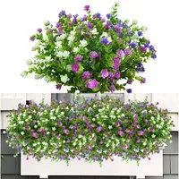 Kunstblume 6 Bündel Künstliche Blumen Balkon Wetterfest Kunstblumen, FOUORTUNATE-BEE, für Balkonkasten Innen Außenbereich Outdoor