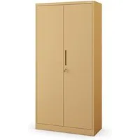 Jan Nowak Mehrzweckschrank Metall Mehrzweckschrank abschließbar 90 cm DAWID 3 Zonen Stahl (0,6 mm Wandmontage möglich PZH-zertifiziert DSGVO-konform) Putzschrank Kleiderstange Schloss 2 Schlüssel robust 11 Farben