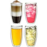 Creano Teeglas Thermoglas “DG-SH” 4er-Set 400ml, 4-tlg., Borosilikatglas, 4 Gläser