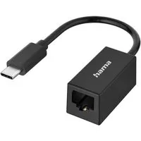 Hama Netzwerk-Adapter USB-C-Stecker-LAN/Ethernet-Buchse Gigabit Ethernet USB-Adapter USB-C zu RJ-45 (Ethernet), 15 cm