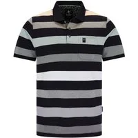 Hajo Poloshirt Pikee-Polo in garngefärbtem Blockringel allover - stay fresh-Qualität