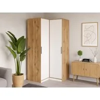 Beautysofa Eckschrank LIVO mit 2 Drehtüren, 2 Kleiderstangen und Regale, (Zur Auswahl in zwei modernen Farbkombinationen) Breite: 108 cm
