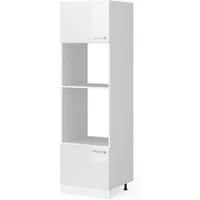 Vicco Mikrowellenumbauschrank R-Line, Weiß Hochglanz/Weiß, 60 cm (1-St)