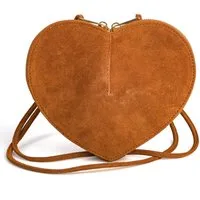 Der Trachtler Trachtentasche Handtasche Umhängetasche "Herzerl", weiches Veloursleder - Made in Italy
