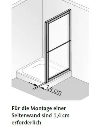 HSK Prima Seitenwand zur Gleittür 3-teilig 23xxxx