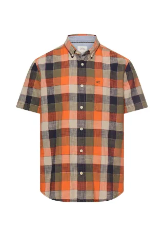 camel active - Karohemd aus reiner Baumwolle burned orange - Gr. - 3XL