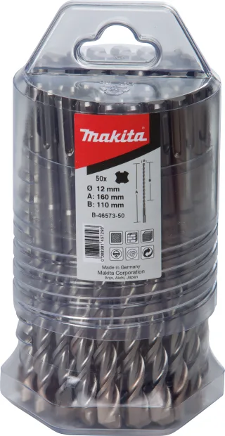 Makita HM Bohrer V-PLUS, Ø 12,0mm - Länge 160mm - SDS-PLUS - 50 Stück - B-46573-50