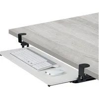 relaxdays Schreibtischaufsatz Ausziehbare Tastaturablage zum Klemmen, weiß