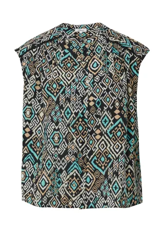 s.Oliver - Bluse schwarz/mehrfarbig - Gr. - 40