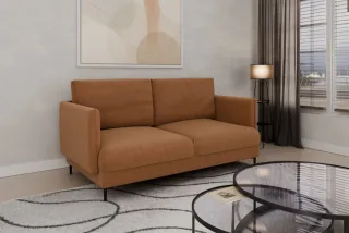 Sofa Designersofa HELMER 2-Sitzer Stoff Vibe Terracotta