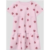 s.Oliver Minikleid Kleid Kurzes Kleid aus Rippware mit Print und Puffärmeln