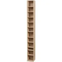en.casa CD-Regal, »Tynset« 175x20x20 cm mit 12 Fächern Sonoma-Eichenoptik