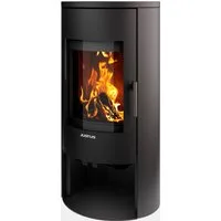 JUSTUS Kaminofen Kaya 7, Exklusiv, Lieferung bis ins Wohnzimmer, 7 kW, Zeitbrand, externe Verbrennungsluft, Design skandinavisch, große gebogene Scheibe