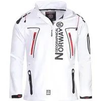 Geographical Norway Softshelljacke Herren Softshell Wander Sport Übergangsjacke Trekking Jacke in Unifarbe, mit abnehmbarer Kapuze, mit Stehkragen