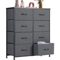 Refined Living Kommode Schubkastenkommode mit 2/4/5 /7/8/9 Schubladen stabilem Stahlrahmen (Sideboards mit Holzplatte und leicht zu ziehendem Griff für Schränke, wasserdicht Geeignet für Wohnzimmer, Kinderzimmer, Flur, Schlafzimmer), Große Kapazität,