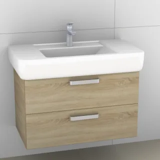 Artiqua 413 Waschtischunterschrank für Renova Plan 122186, 122187 Castello Eiche quer NB, 413-WU2L-K 413-WU2L-K66-7134-426