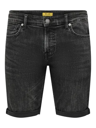 ONLY&SONS - ONSPLY WB 5192 TAI DNM SHORTS NOOS washed black - Gr. - S