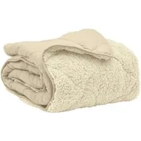 vidaXL Bett Ganzjahresbettdecke Gepolstert Creme 135 x 220 cm (1-tlg)
