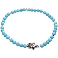 Steinfixx® Armband Perlenarmband 4mm - Schildkröte - 5 verschiedene Edelsteinsorten (AAA-Qualität aus Deutschland, 925 Silberperlen), incl. Geschenkbox