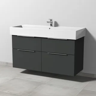 Sanipa 3way Waschtischunterbau zu Duravit Vero Air Waschtisch mit 2 Auszügen, Graphit-Matt UP4361B