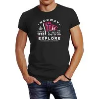 Neverless Print-Shirt Herren T-Shirt Norway Explore norwegische Flagge Norwegen Neverless® mit Print