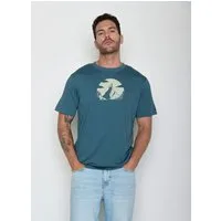 GreenBomb T-Shirt Fusion Nature Clouds Ride Motiv Natur (1-tlg., 1) Fusion Fit, weiter und länger geschnitten, Bio-Baumwolle