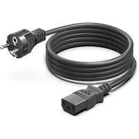 HKY 3-polig Kaltgerätekabel 2m 250V 16A für PC Monitor Drucker TV PS4 Laptop-Kabel, Schutzkontaktstecker Typ F auf C13 Buchse für Beamer Scanner Netzteil