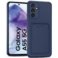 CoolGadget Handyhülle Schutzhülle mit Kartenfach für Samsung Galaxy A55 5G 6,6 Zoll, Silikon Case Slim TPU Cover Tasche mit Aufbewahrung EC Karte Ausweis