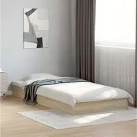 furnicato Bettgestell Sonoma-Eiche 193x78x17 cm aus Holzwerkstoff (1-tlg), Stabiles Einzelbett mit Sperrholzlatten für ein ruhiges Schlafzimmer
